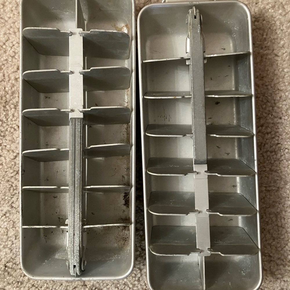 Vintage Aluminum Ice Cube Tray Molds